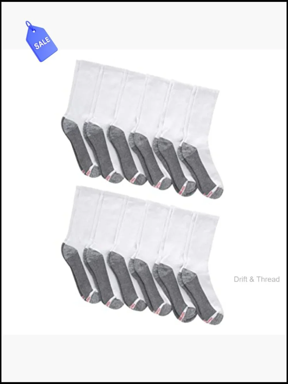 Men's Crew Socks 12-Pair Max Cushion Moisture Wicking Odor Control
